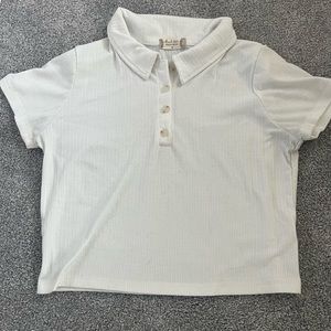 Altar’d State Copped white polo button up shirt